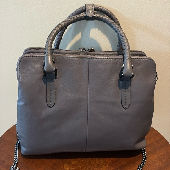 Elliot Lucca  business satchel shoulder  bag  2 padded compartments leather EUC - Picture 17 of 17